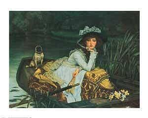 Young Woman in a Boat by James (Jacques-Joseph) Tissot, Art Print | Barewalls Posters & Prints ...