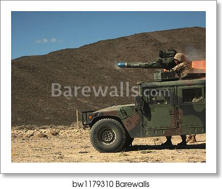 A Missileman Firing A Bgm 71 Tow Missile Atop A Humvee By Stocktrek Images Art Print Barewalls Posters Prints Bw