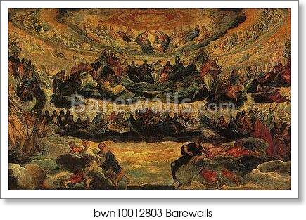 Sketch for "Paradise" in the Sala del Maggior Consiglio at the Ducal Palace at Venice by Jacopo Robusti, Called Tintoretto, Art Print