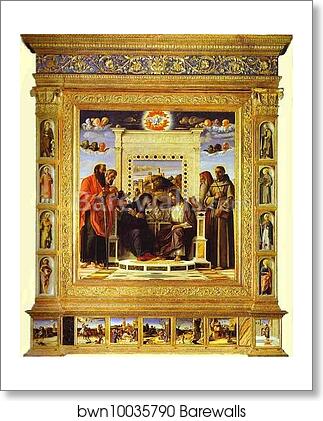 Pesaro Altarpiece. Coronation of the Virgin by Giovanni Bellini, Art Print Pesaro Altarpiece. Coronation of the Virgin by Giovanni Bellini, Art Print