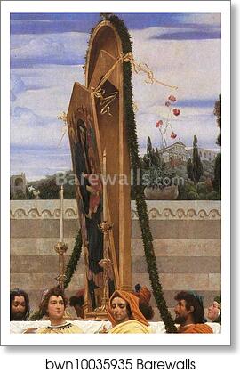 Cimabue's Celebrated Madonna is Carried in Procession through the Streets of Florence; in front of the Madonna, and Crowned with Laurels, walks CImabue Himself, with his Pupil Giotto; behind It Arnolfo Di Lapo, Gaddo Gaddi, Andrea Tafi, Niccola Pisano, Bu by Frederick Leighton, Art Print Cimabue's Celebrated Madonna is Carried in Procession through the Streets of Florence; in front of the Madonna, and Crowned with Laurels, walks CImabue Himself, with his Pupil Giotto; behind It Arnolfo Di Lapo, Gaddo Gaddi, Andrea Tafi, Niccola Pisano, Bu by Frederick Leighton, Art Print