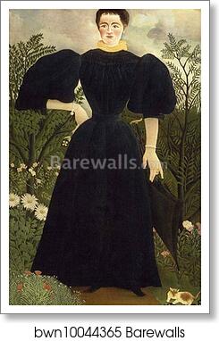 Portrait of Lady by Henri Rousseau, Art Print