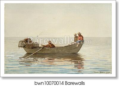 Three Boys in a Dory with Lobster Pots by Winslow Homer, Art Print Three Boys in a Dory with Lobster Pots by Winslow Homer, Art Print