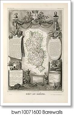 Dépt. du Rhône (région de l'est) by Victor Jules Levasseur, Art Print