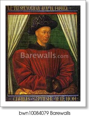 Portrait of Charles VII, King of France by Jean Fouquet, Art Print