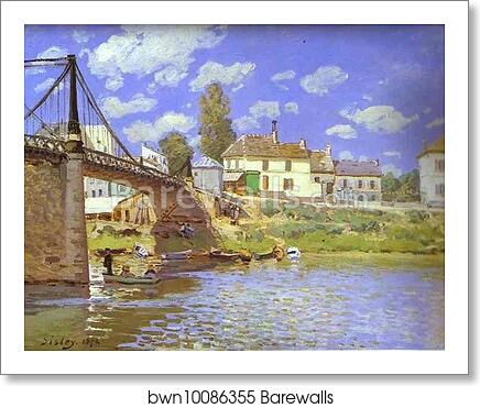 Bridge at Villeneuve-la-Garenne by Alfred Sisley, Art Print