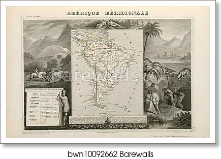 Amérique méridionale by Victor Jules Levasseur, Art Print