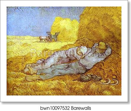 Noon Rest (After Millet). Saint-Rémy by Vincent Van Gogh, Art Print Noon Rest (After Millet). Saint-Rémy by Vincent Van Gogh, Art Print
