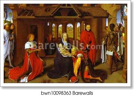 Triptych: The Nativity, The Adoration of the Magi, The Presentation in the Temple by Hans Memling, Art Print Triptych: The Nativity, The Adoration of the Magi, The Presentation in the Temple by Hans Memling, Art Print