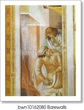 The Last Supper. Detail by Pietro Lorenzetti, Art Print