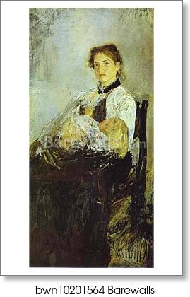 Portrait of Nadezhda Derviz with Her Child by Valentin Serov, Art Print Portrait of Nadezhda Derviz with Her Child by Valentin Serov, Art Print