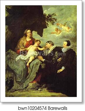 The Virgin and Child with Donors by Sir Anthony Van Dyck, Art Print