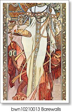 Autumn by Alphonse Mucha, Art Print
