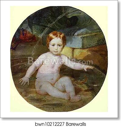 Child in a Swimming Pool (Portrait of Prince A. G. Gagarin in Childhood) by Karl Brulloff, Art Print Child in a Swimming Pool (Portrait of Prince A. G. Gagarin in Childhood) by Karl Brulloff, Art Print