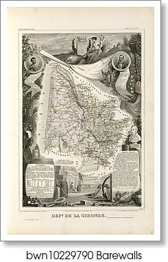 Dépt. de la Gironde (région du sud) by Victor Jules Levasseur, Art Print