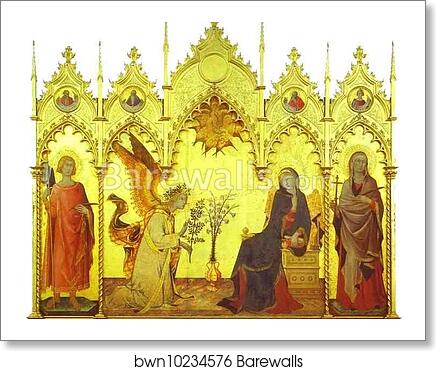 Annunciation by Simone Martini, Art Print