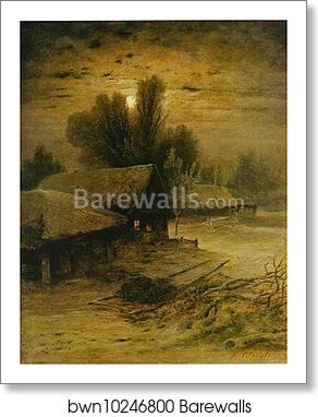 Winter Night by Alexey Savrasov, Art Print