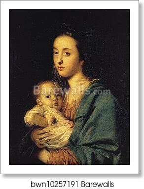 Mrs Joseph Martin and Her Son by Sir Joshua Reynolds, Art Print