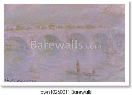 Waterloo Bridge in London by Claude Monet, Art Print