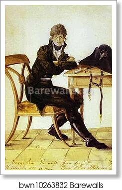 Self-Portrait by Count Feodor Tolstoy, Art Print