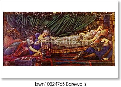 'The Briar Rose' series, IV: the Sleaping Beauty by Sir Edward Coley Burne-Jones, Art Print 'The Briar Rose' series, IV: the Sleaping Beauty by Sir Edward Coley Burne-Jones, Art Print