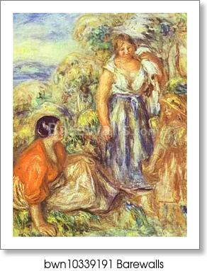 Two Women and a Child by Pierre-Auguste Renoir, Art Print