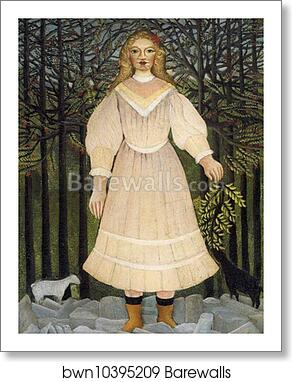 Young Girl in Pink by Henri Rousseau, Art Print