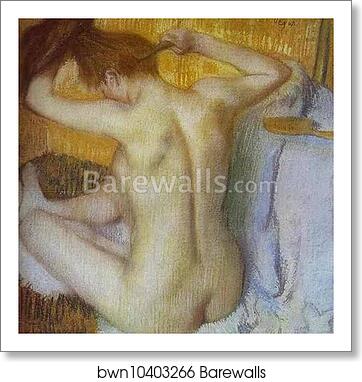Woman Combing Her Hair by Edgar Degas, Art Print