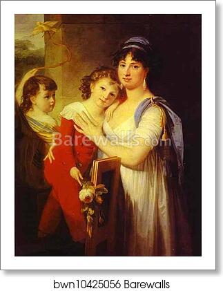 Portrait of Anna Muravyova-Apostol (1770s-1810) with Her Son Mathew (1793-1886) and Her Daughter Catherine (1794-1849) by Jean-Laurent Mosnier, Art Print Portrait of Anna Muravyova-Apostol (1770s-1810) with Her Son Mathew (1793-1886) and Her Daughter Catherine (1794-1849) by Jean-Laurent Mosnier, Art Print