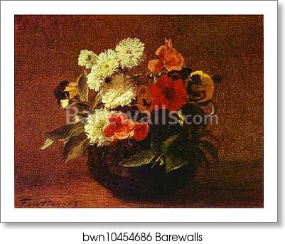 Flowers in an Earthenware Vase by Henri Fantin-Latour, Art Print Flowers in an Earthenware Vase by Henri Fantin-Latour, Art Print