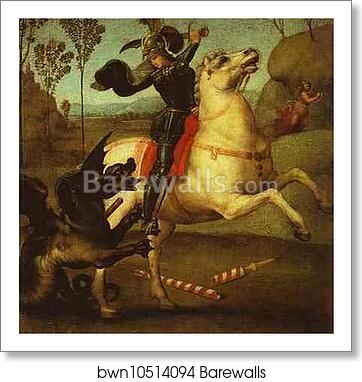 St. George by Raphael, Art Print