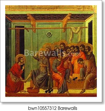 Maestà (back, central panel) The Washing of Feet by Duccio Di Buoninsegna, Art Print