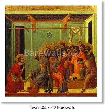 Maestà (back, central panel) The Washing of Feet by Duccio Di Buoninsegna, Art Print Maestà (back, central panel) The Washing of Feet by Duccio Di Buoninsegna, Art Print