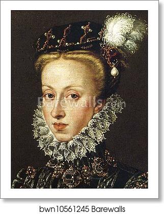 Portrait of Queen Anne of Austria. Detail by Sofonisba Anguissola, Art Print Portrait of Queen Anne of Austria. Detail by Sofonisba Anguissola, Art Print