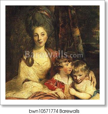 Lady Elizabeth Delmé and Her Children. Detail by Sir Joshua Reynolds, Art Print