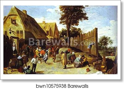 Peasants Dancing Outside an Inn by David Teniers The Younger, Art Print Peasants Dancing Outside an Inn by David Teniers The Younger, Art Print