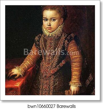 Portrait of the Infantas Isabella Clara Eugenia and Catalina Micaela. Detail by Sofonisba Anguissola, Art Print