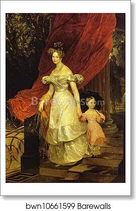 Portrait of Grand Duchess Elena Pavlovna and Her Daughter Maria by Karl Brulloff, Art Print Portrait of Grand Duchess Elena Pavlovna and Her Daughter Maria by Karl Brulloff, Art Print
