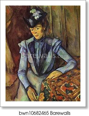 Lady in Blue by Paul Cézanne, Art Print