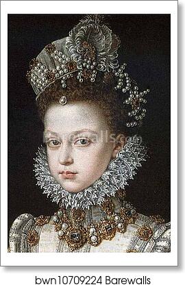 Portrait of the Infanta Isabella Clara Eugenia. Detail by Sofonisba Anguissola, Art Print Portrait of the Infanta Isabella Clara Eugenia. Detail by Sofonisba Anguissola, Art Print