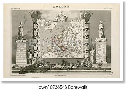 Europe (Ancien Continent) by Victor Jules Levasseur, Art Print Europe (Ancien Continent) by Victor Jules Levasseur, Art Print