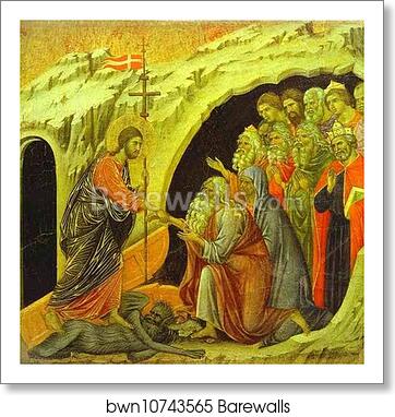 Maestà (back, central panel) Christ in Limbo by Duccio Di Buoninsegna, Art Print Maestà (back, central panel) Christ in Limbo by Duccio Di Buoninsegna, Art Print