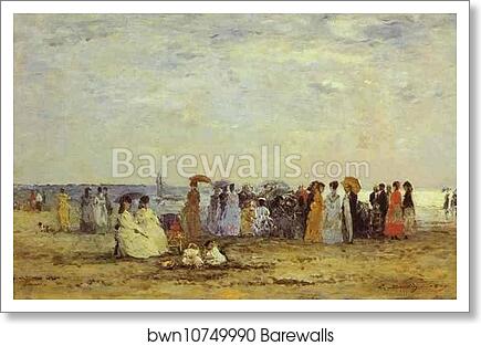Bathers on the Beach at Trouville by Eugène-Louis Boudin, Art Print
