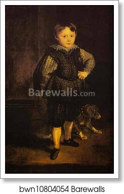 Portrait of Filippo Cattaneo, Son of Marchesa Elena Grimaldi by Sir Anthony Van Dyck, Art Print