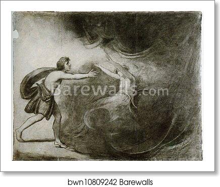 Eurydice Floating into Hell by George Romney, Art Print