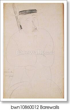 Portrait of Adolphe Basler by Amedeo Modigliani, Art Print