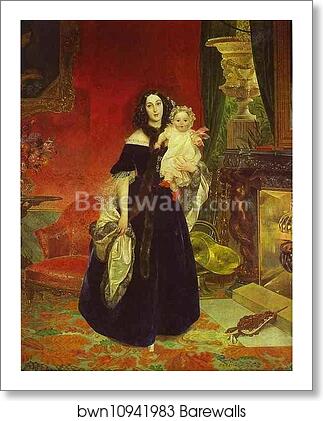 Portrait of M. A. Beck and Her Daughter M.I. Beck by Karl Brulloff, Art Print Portrait of M. A. Beck and Her Daughter M.I. Beck by Karl Brulloff, Art Print