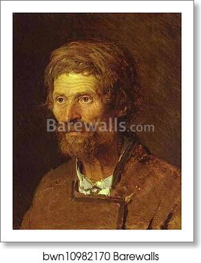 Head of an Old Ukranian Peasant by Ivan Kramskoy, Art Print
