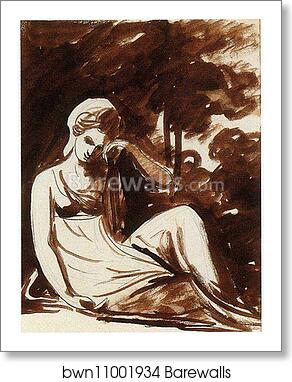 Study for 'Mrs John Birch' by George Romney, Art Print