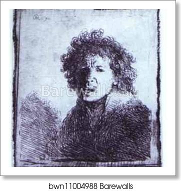 Self-Portrait Open-Mouthed by Rembrandt Harmenszoon Van Rijn, Art Print